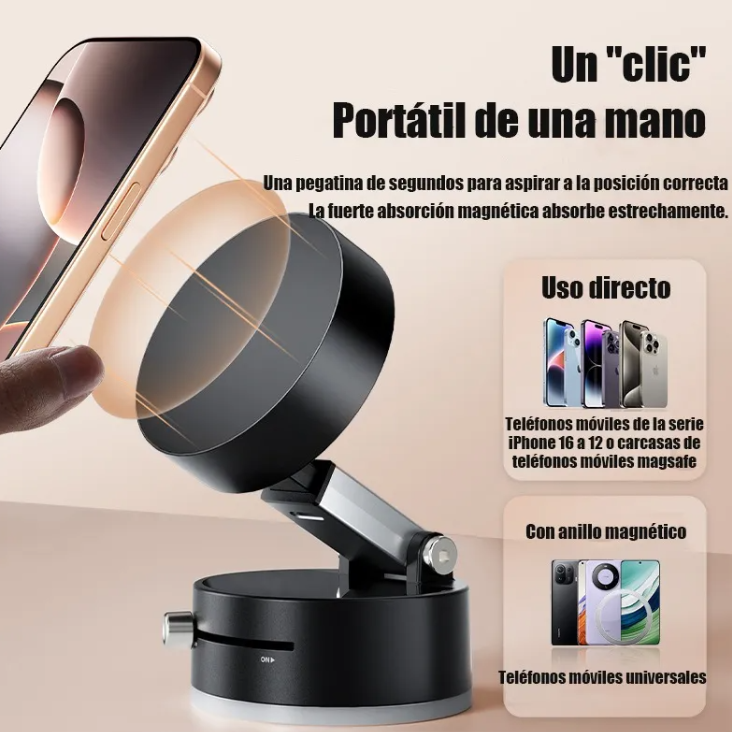 2x 1 Soporte Magnetico Celular Con Ventosa