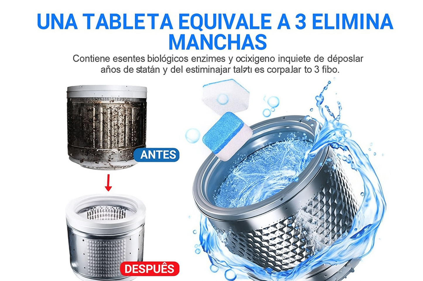 Pastillas efervescentes Limpieza Para Lavadora 10 + 20 🎁