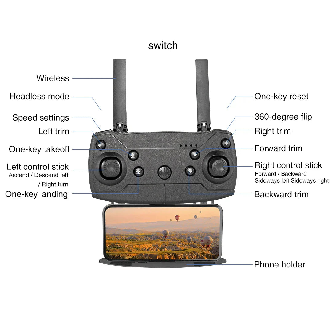SkyView Pro® Dron Doble Cámara 4K Pro Max Drone Wifi