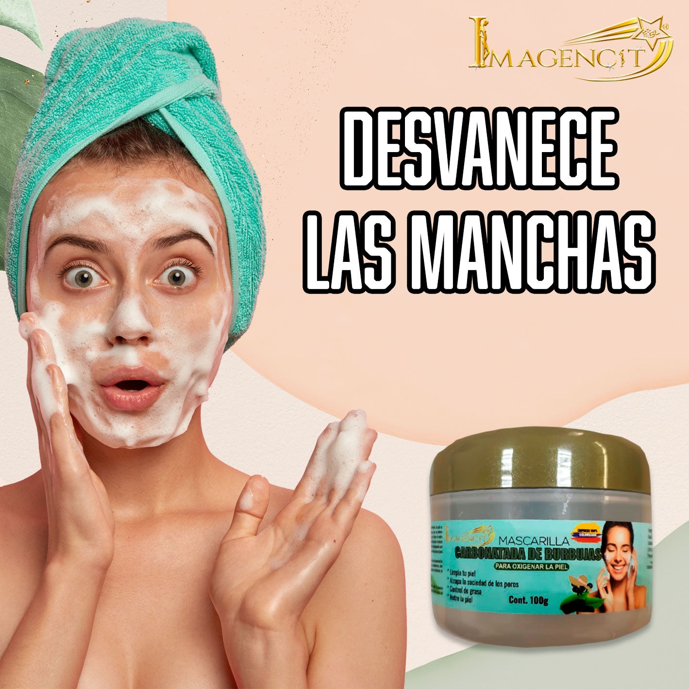 VitaAvo® Mascarilla Facial limpiadora de Burbujas con Ácido Complejo de Aguacate y Carbon activado