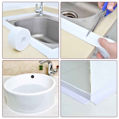 3 Rollos AquaSeal Pro® Cinta Antimoho PVC Auto- Adhesiva Baño y  Cocina 10 Mts