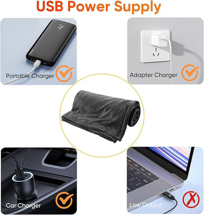 Manta Sweter Cobija Termica USB con Paneles de calor