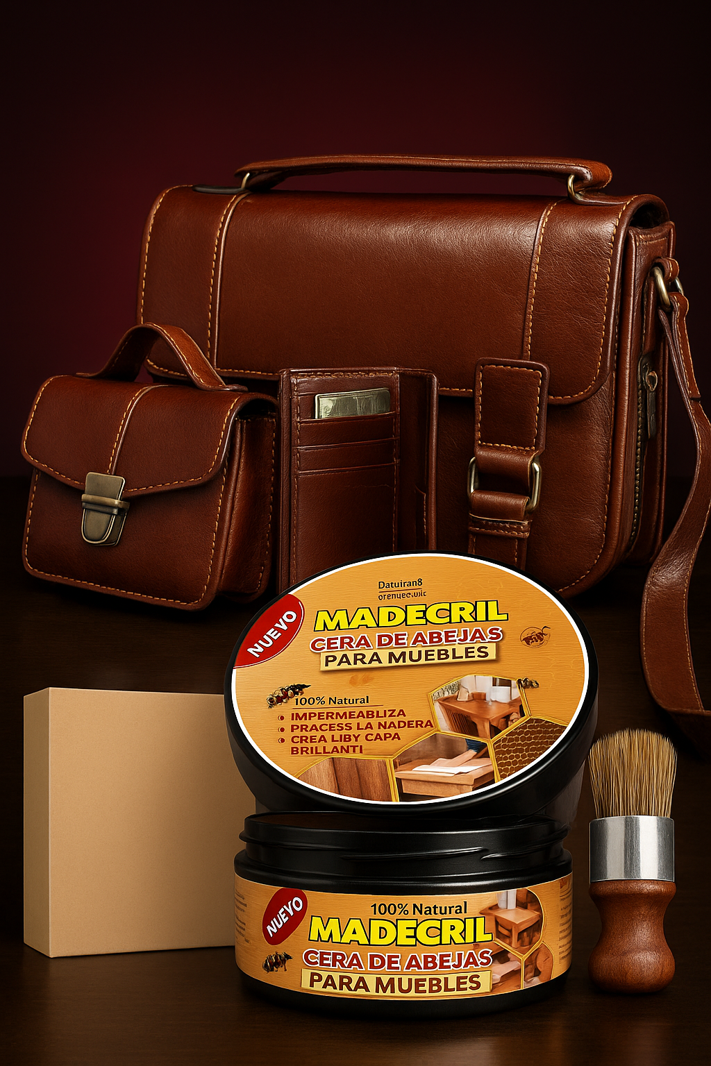 🎁 Madecril® Cera restauradora de muebles zapatos cuero vinipiel 480gr