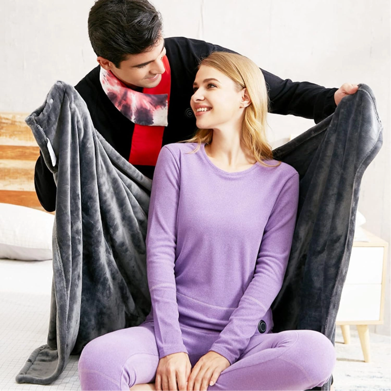 Manta Sweter Cobija Termica USB con Paneles de calor