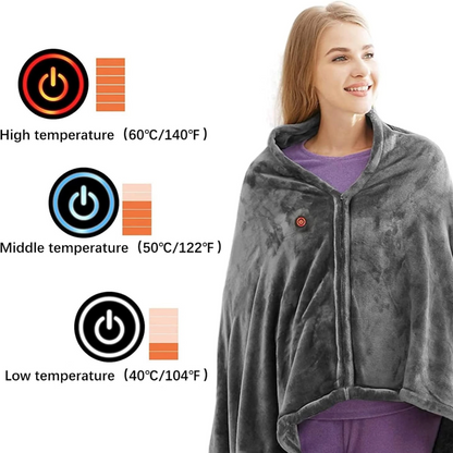 Manta Sweter Cobija Termica USB con Paneles de calor